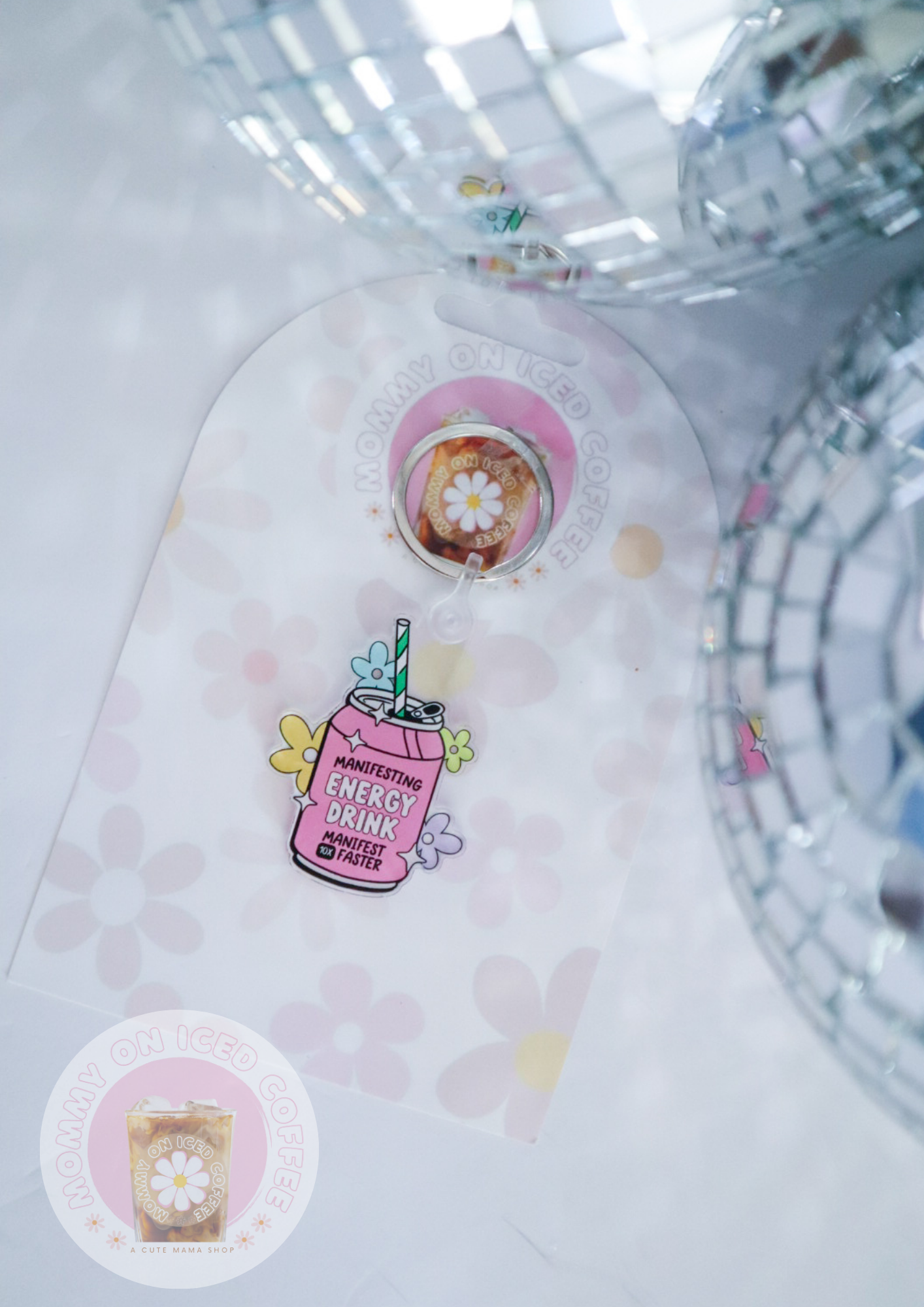 "MANIFESTING ENERGY JUICE" acrylic cut keychain