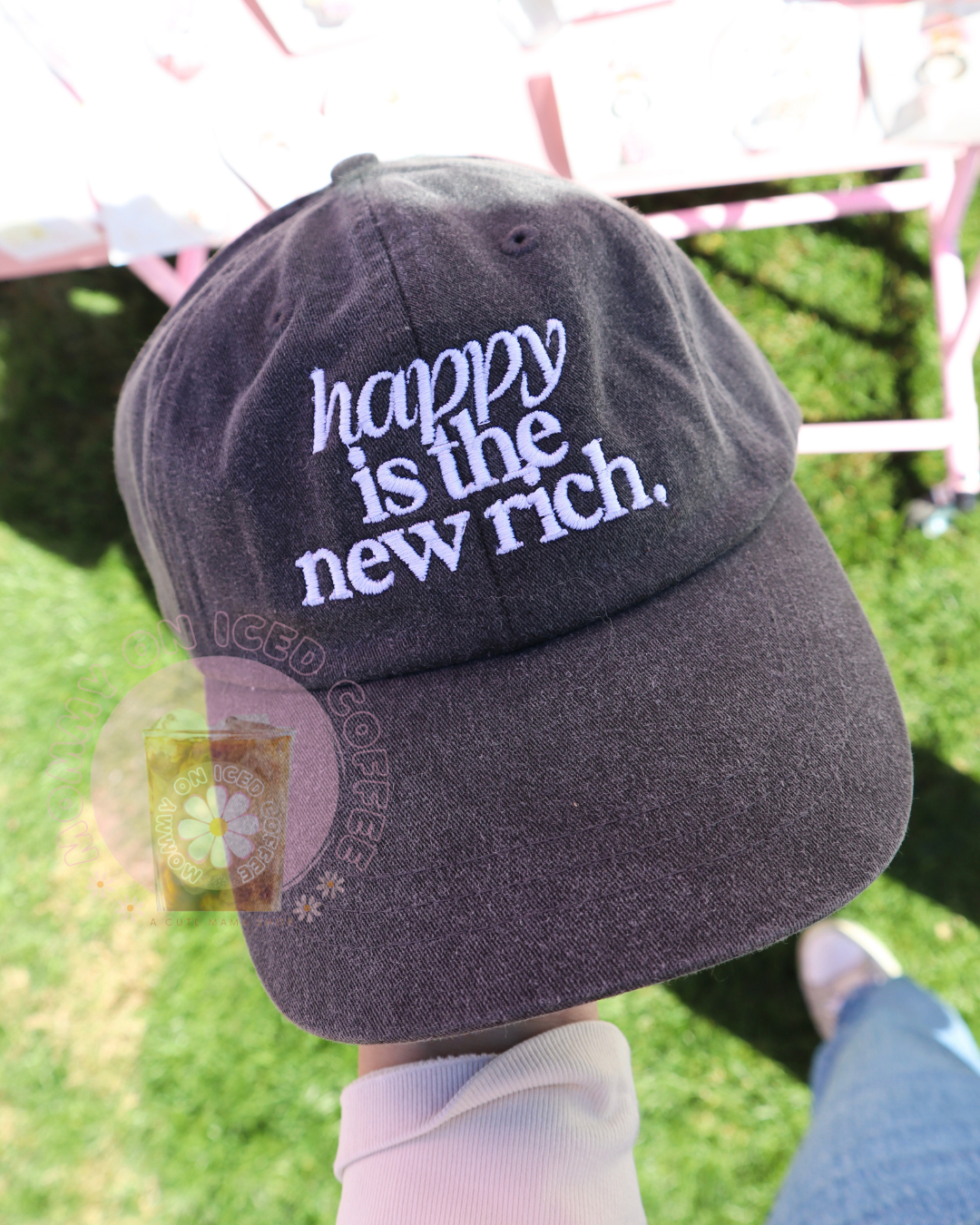 Happy is the New Rich mama hat