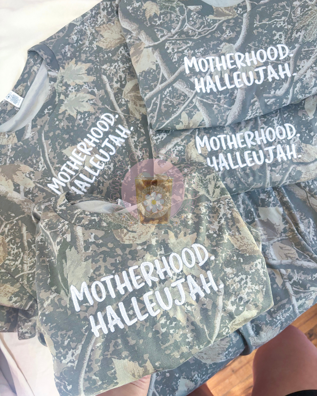 Motherhood Hallelujah camo tee (*will have correct spelling♡)