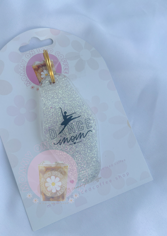 Dance Mom glitter keychain