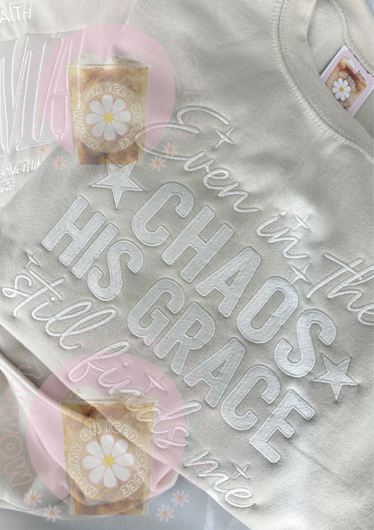 Chaos < His Grace Large Embroidered Crewneck