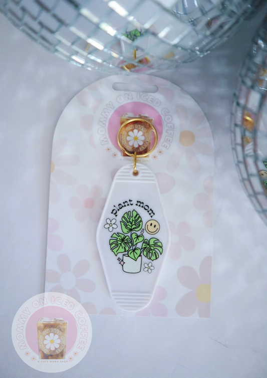 "PLANT MOM" keychain