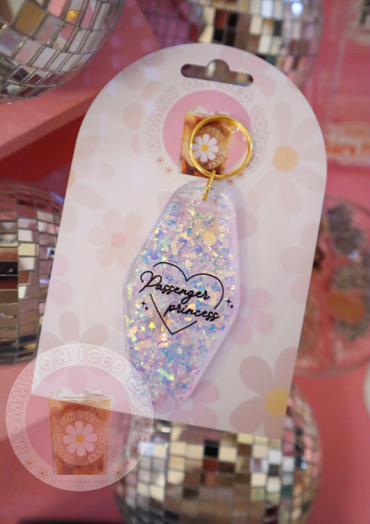 PASSENGER PRINCESS glitter keychain