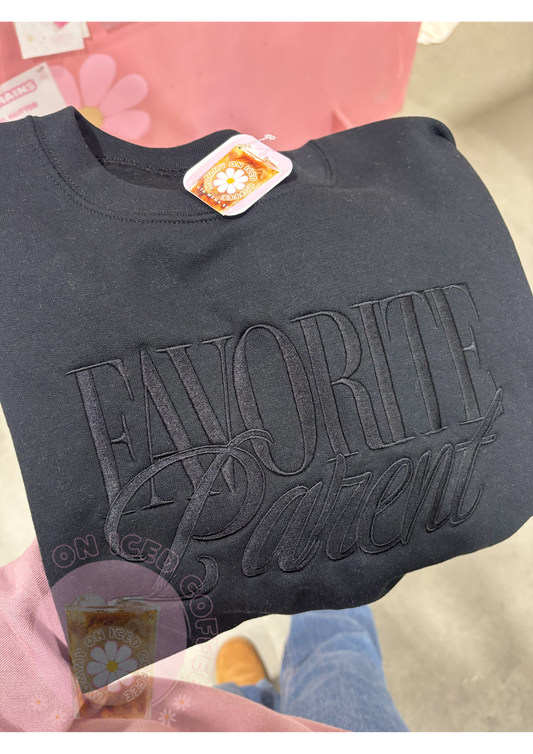 FAVORITE PARENT embroidered crewneck