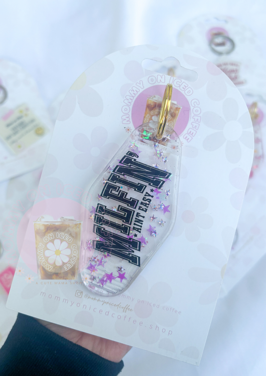 Milfin glitter keychain