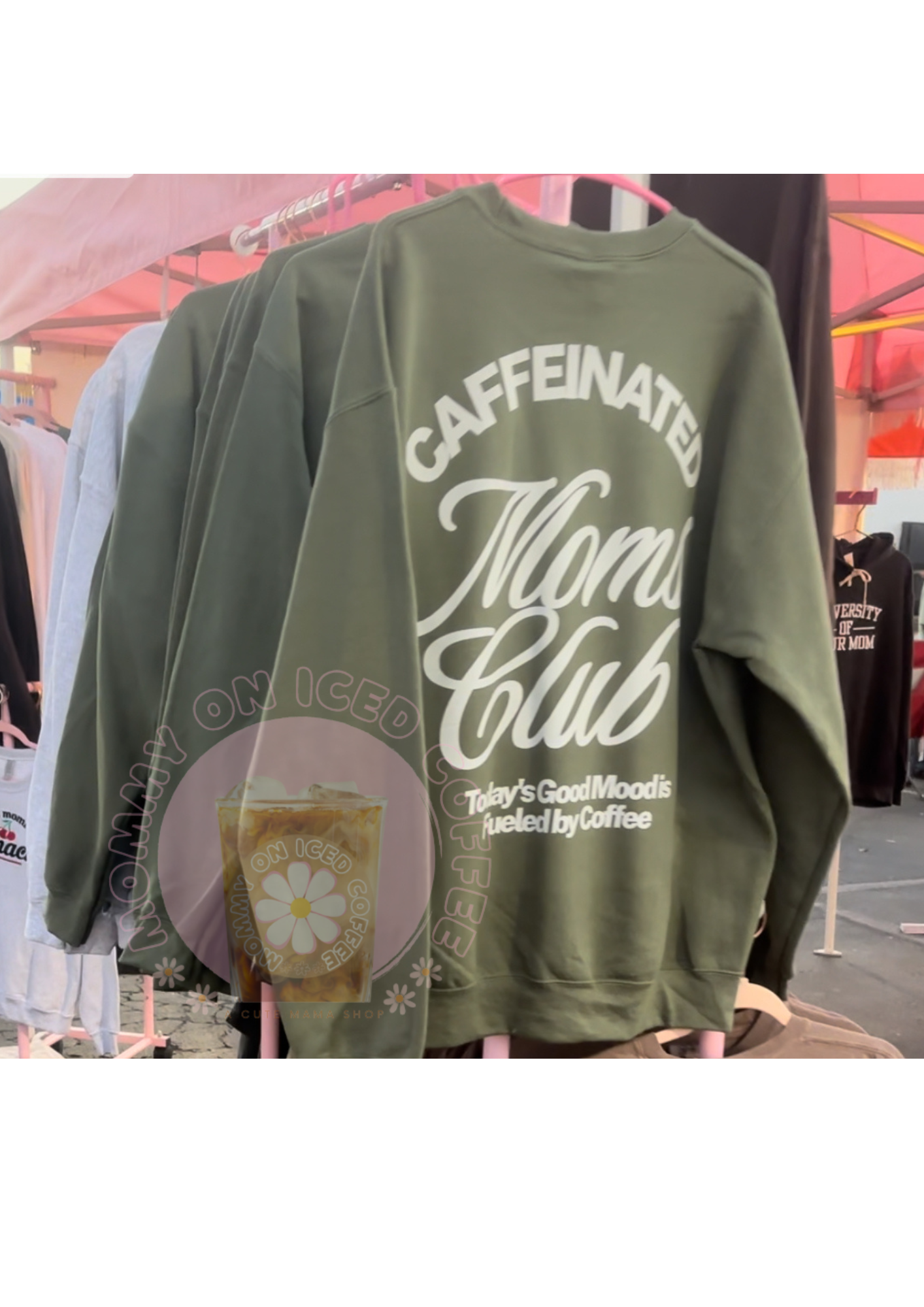 CAFFIENATED MOMS CLUB CREWNECK