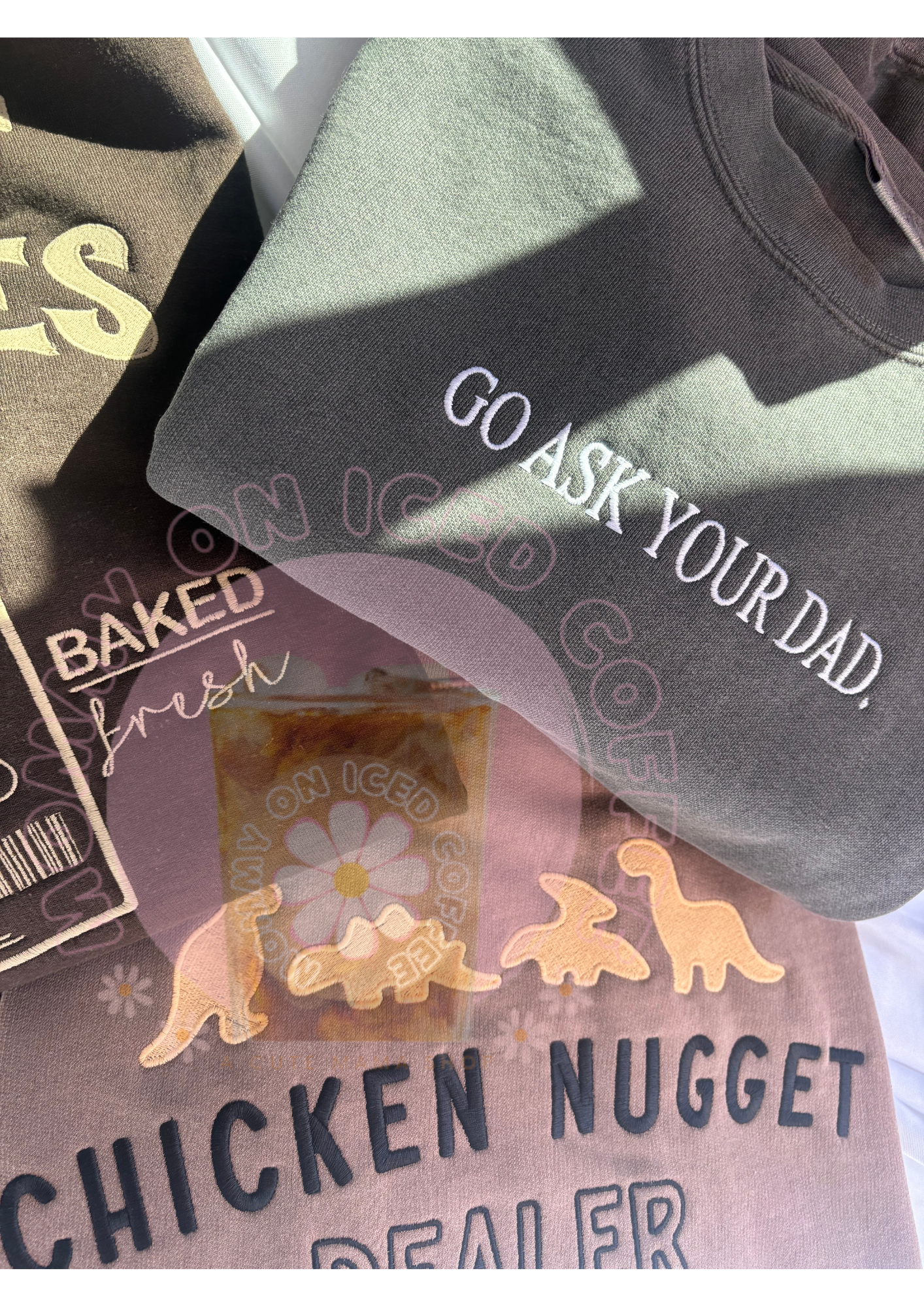 GO ASK YOUR DAD EMBROIDERED CREWNECK