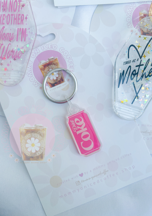 pink diet acrylic keychain